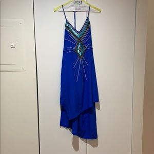 Haute hippie asymmetrical silk beaded dress